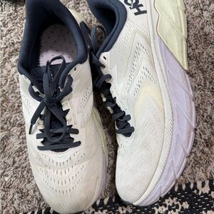 Hoka Women's Cream and Black Athletic Shoes